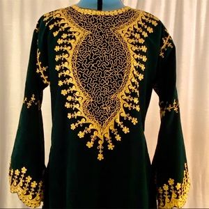 COPY - Emerald Green Velvet Fully Lined Kaftan/Caftan Gown